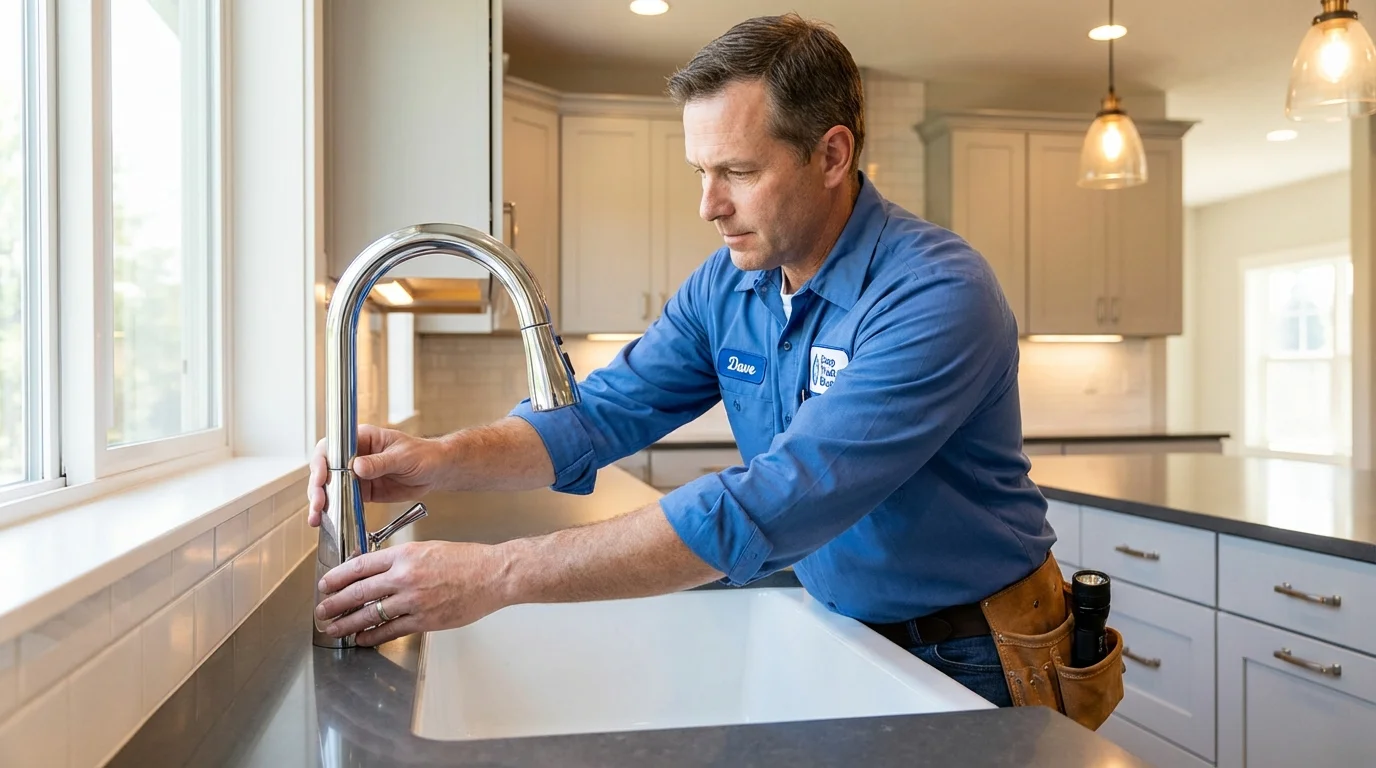 Kitchen faucet installation by Johns Plumbing LLC in Red Oak